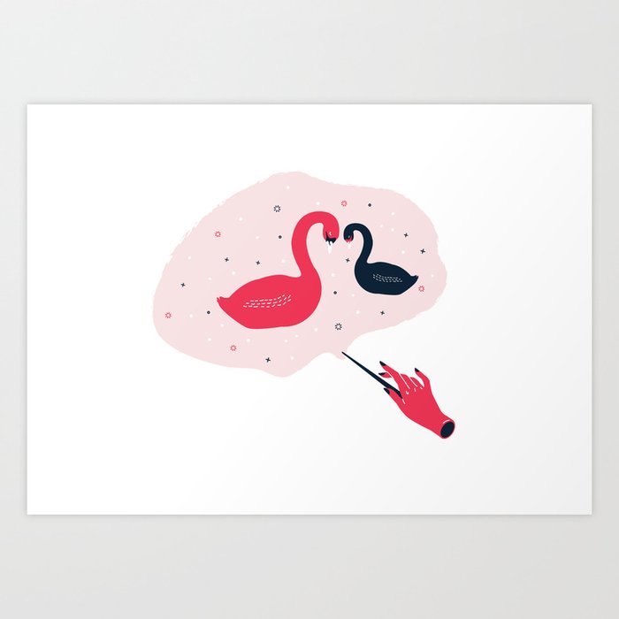 Gepard spids Lade være med Patronus- Black Swan Art Print by Little Bird Designs | Society6