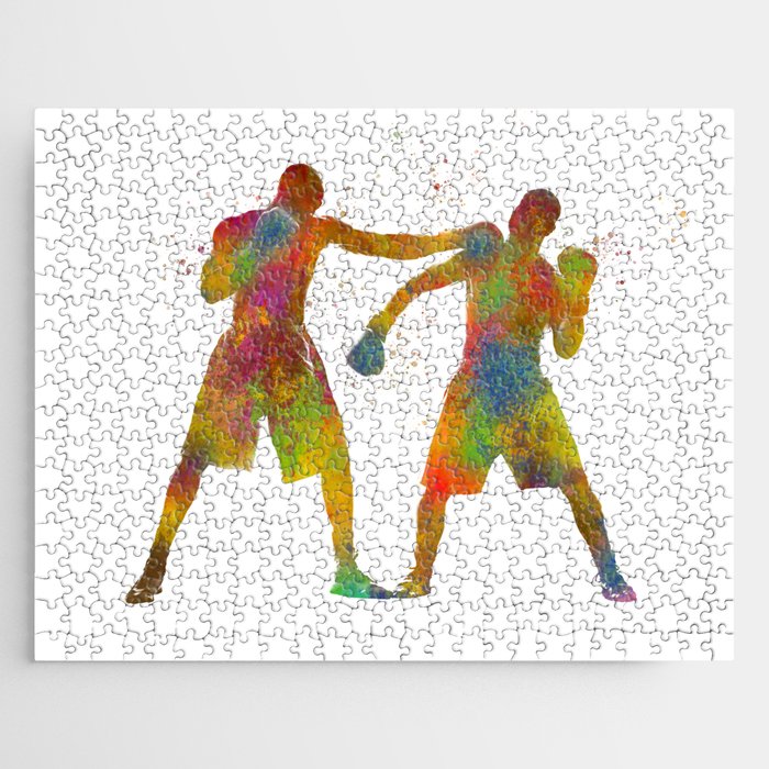 Boxing in watercolor Jigsaw Puzzle