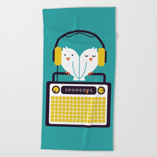 Radio Mode Love Beach Towel