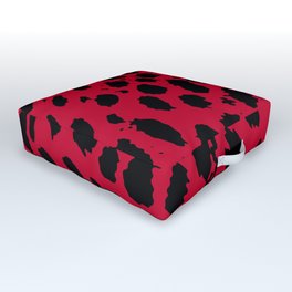 Cheetah Red Outdoor Floor Cushion
