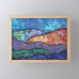 Multicolored Torn paper collage Framed Mini Art Print