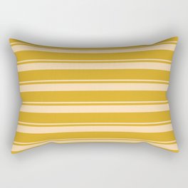[ Thumbnail: Tan and Goldenrod Colored Stripes Pattern Rectangular Pillow ]