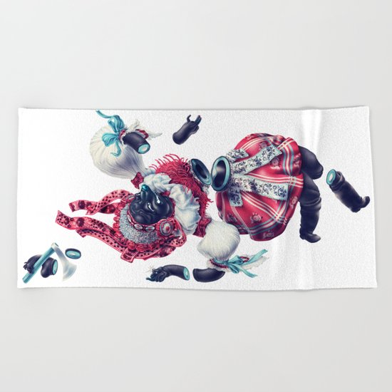 Trickster Wolf Dancer Beach Towel