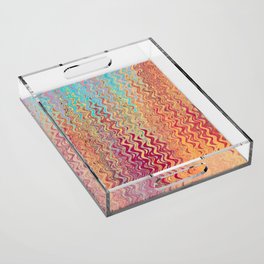 Colorful Wavy Lines Acrylic Tray