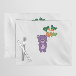 Bear With Ireland Balloons Cute Animals Happiness Placemat