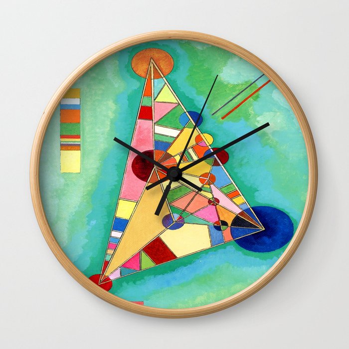 Wassily Kandinsky Multi Colored Triangle Wall Clock