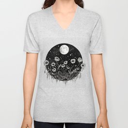Moonlit Poppies V Neck T Shirt