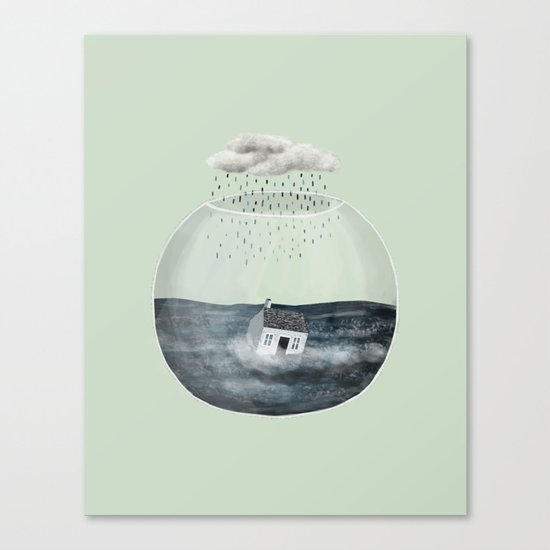 Glass Bowl House Canvas Print