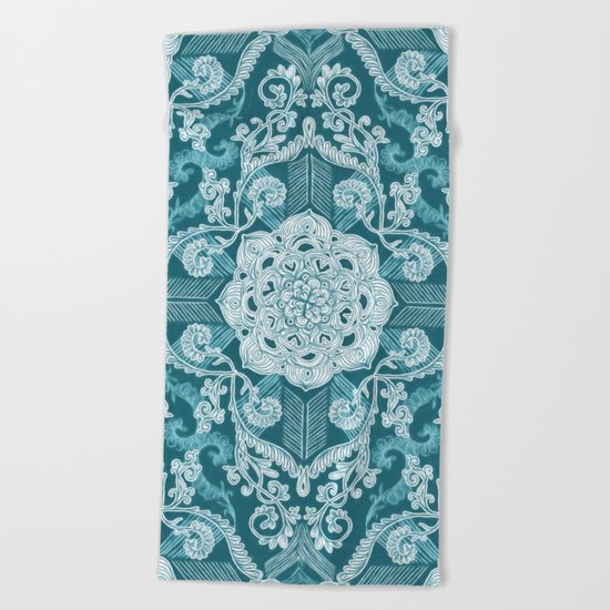 Centered Lace - Teal Beach Towel