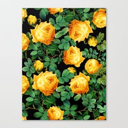 Yellow Rose Garden Canvas Print