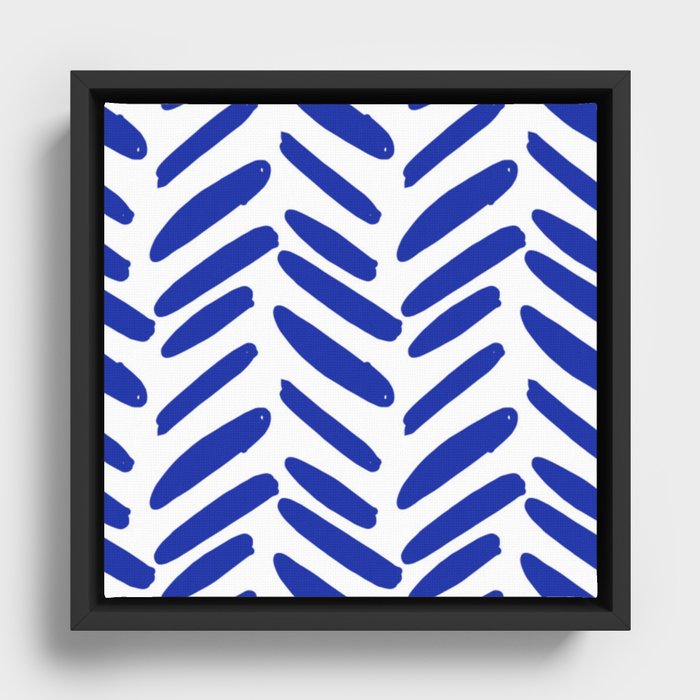 Indigo Doodle No2 Framed Canvas