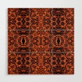 Liquid Light Series 35 ~ Orange Abstract Fractal Pattern Wood Wall Art