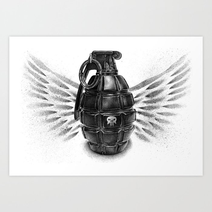 grenade tattoo stencil