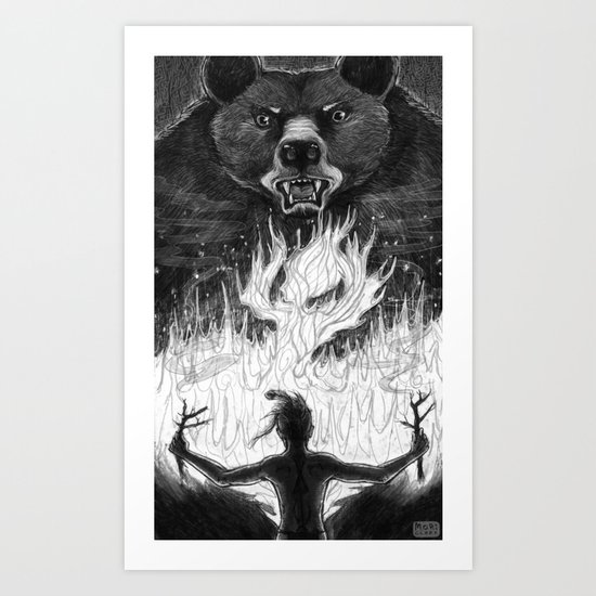 The Passing of Fire from Bear to Man Art Print