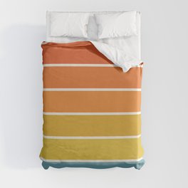 Gradient Arch X Bright Rainbow Mid Century Modern Rainbow Duvet Cover