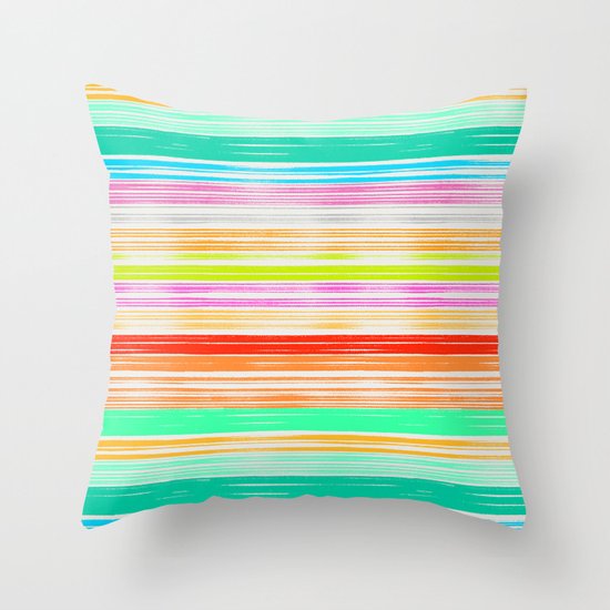 Waves_Multicolor2 Throw Pillow