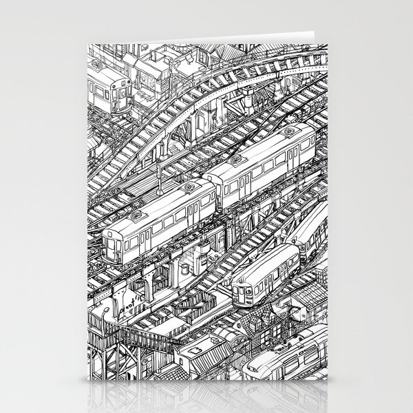 The Town of Train 3 Stationery Cards