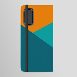 Jag - Minimalist Angled Geometric Color Block in Orange, Teal, and Turquoise Android Wallet Case