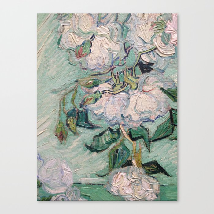 CLASSICS | VAN GOGH - White Roses | Close up Canvas Print