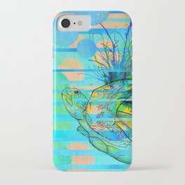 Coral Reef, Blue Sea and a Green Turtle in Ningaloo iPhone Case
