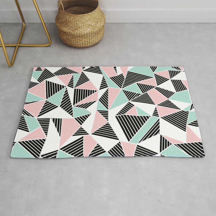 AbLines with Blush Mint Blocks Rug