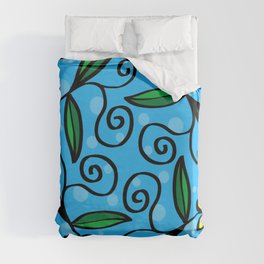 Bubbles and Flowers Pattern Duvet Cover