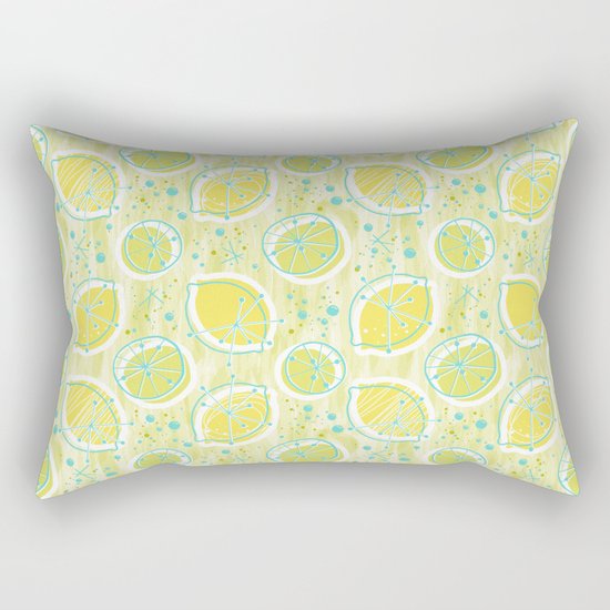 Atomic Lemonade_Green and Cerulean Rectangular Pillow