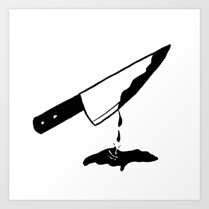 Blood Knife Drawing - Hand With A Knife Stock Illustration Illustration