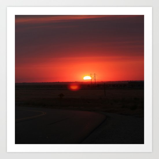 Sunset Highway Art Print