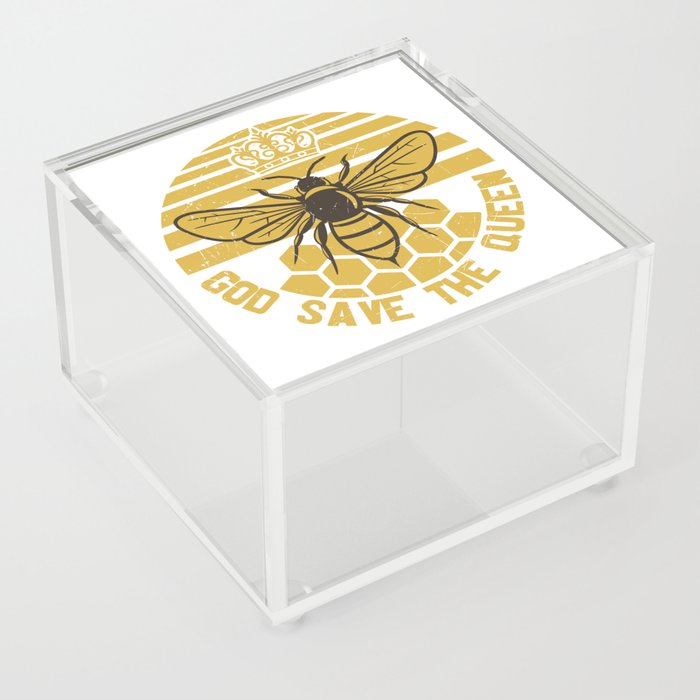 God Save The Queen Vintage Bee Acrylic Box
