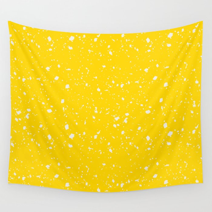Yellow Terrazzo Seamless Pattern Wall Tapestry