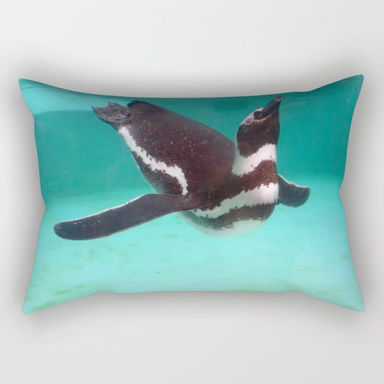 Penguin Swim Rectangular Pillow