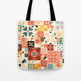 Modern Quilt Pattern Tote Bag