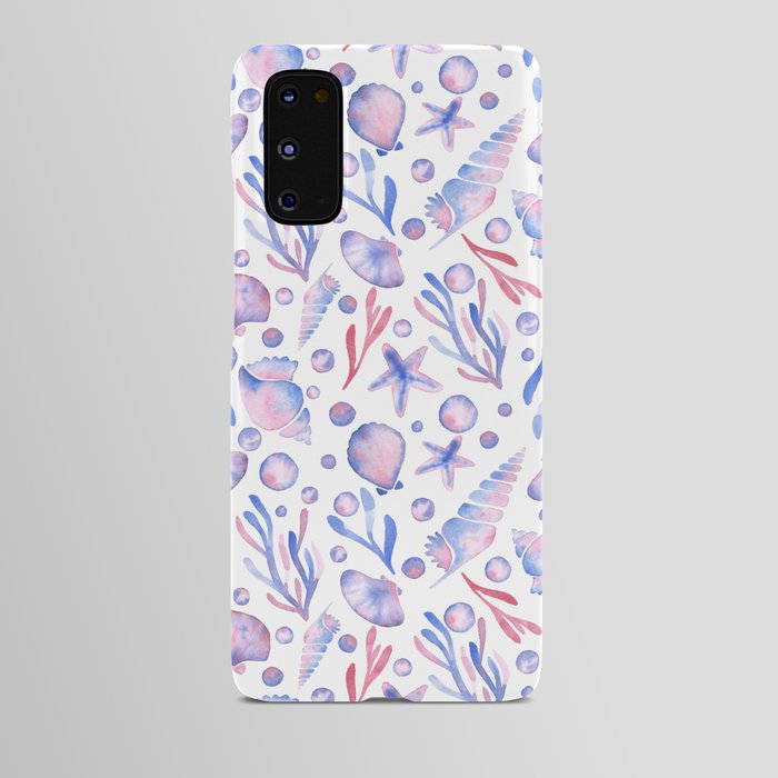 Beachy vibes - watercolor sea shells Android Case