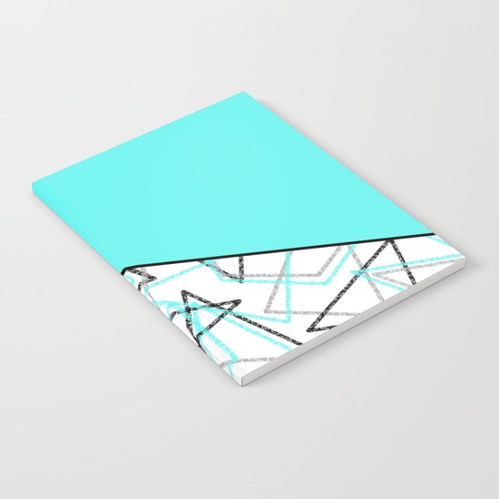 Abstract turquoise combo pattern . Notebook