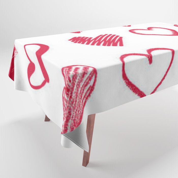 Hearts Doodle Tablecloth