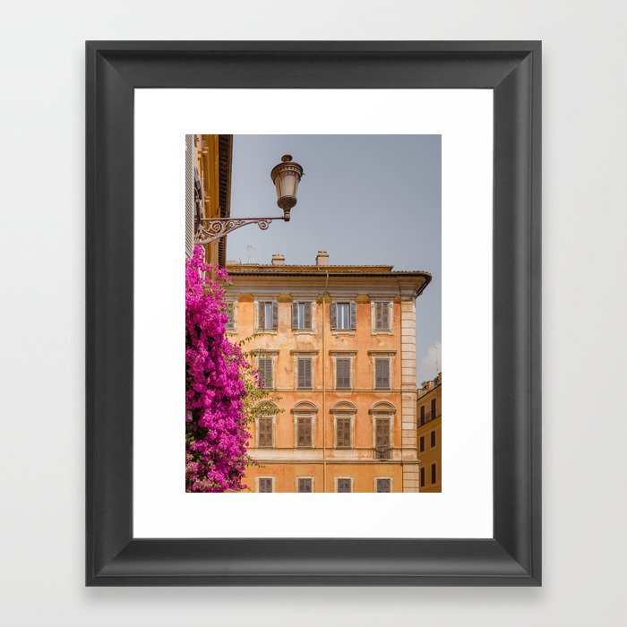 Spring in Rome bougainvillea and architecture | Travel photography | Italy | Europe Framed Art Print