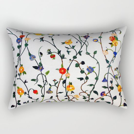 FLORAL AND VINE ABSTRACT PATTERN Rectangular Pillow