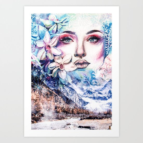 Face of the winter Art Print