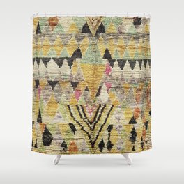 Vintage Moroccan Abstract Geometric Rug Print Shower Curtain