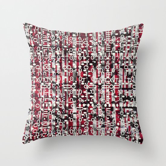 Linear Thinking Trip-Switch (P/D3 Glitch Collage Studies) Throw Pillow