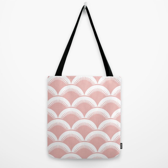 Japanese Fan Pattern Dusty Rose Tote Bag by Tony Magner Society6