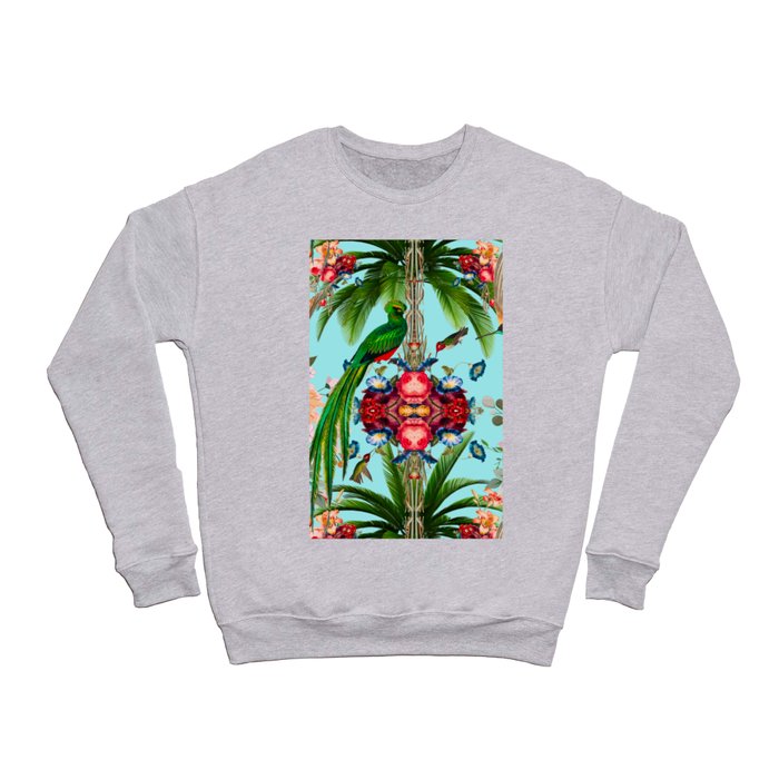 Tropical,vintage,exotic,summer,birds,hummingbird,flowers,baroque  Crewneck Sweatshirt