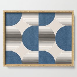 Semicircle Stripes - Blue Serving Tray