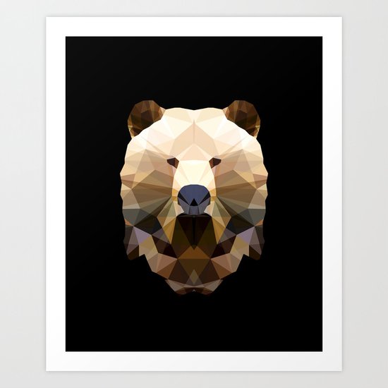 Polygon Heroes - The Bear Art Print