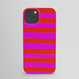 Sweet Stripes in Pink and Red Line Art #decor #society6 #buyart iPhone Case