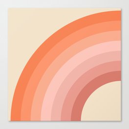Pink and orange retro style rainbow Canvas Print