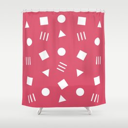 Pink and white shapes Shower Curtain