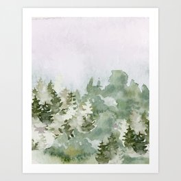 Watercolor Forest Art Print