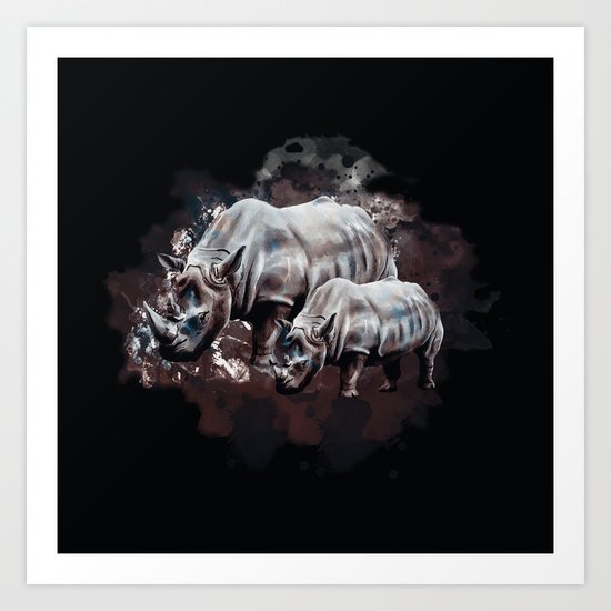 Dangerous Rhino Art Print